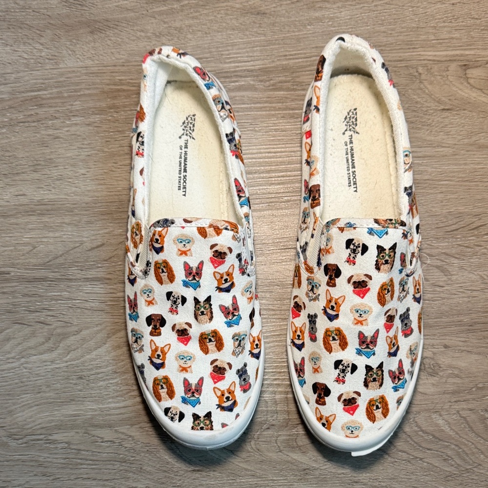 Slip-On Sneakers with Colorful Dog Print